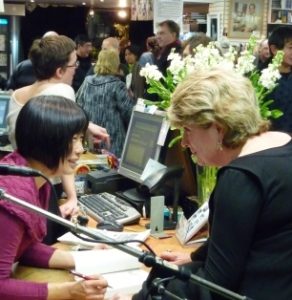 Alison signing (image with thanks to Unity Books)