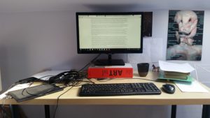 Pip Adam's desk.